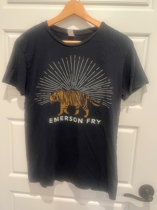 Emerson Fry Tops - Emerson Fry Black Short-Sleeve Tee with Gold Tiger Graphic